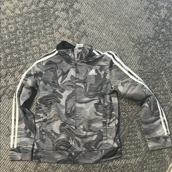Adidas Black and Gray Swirl Track Jacket CF - Picture 1 of 2